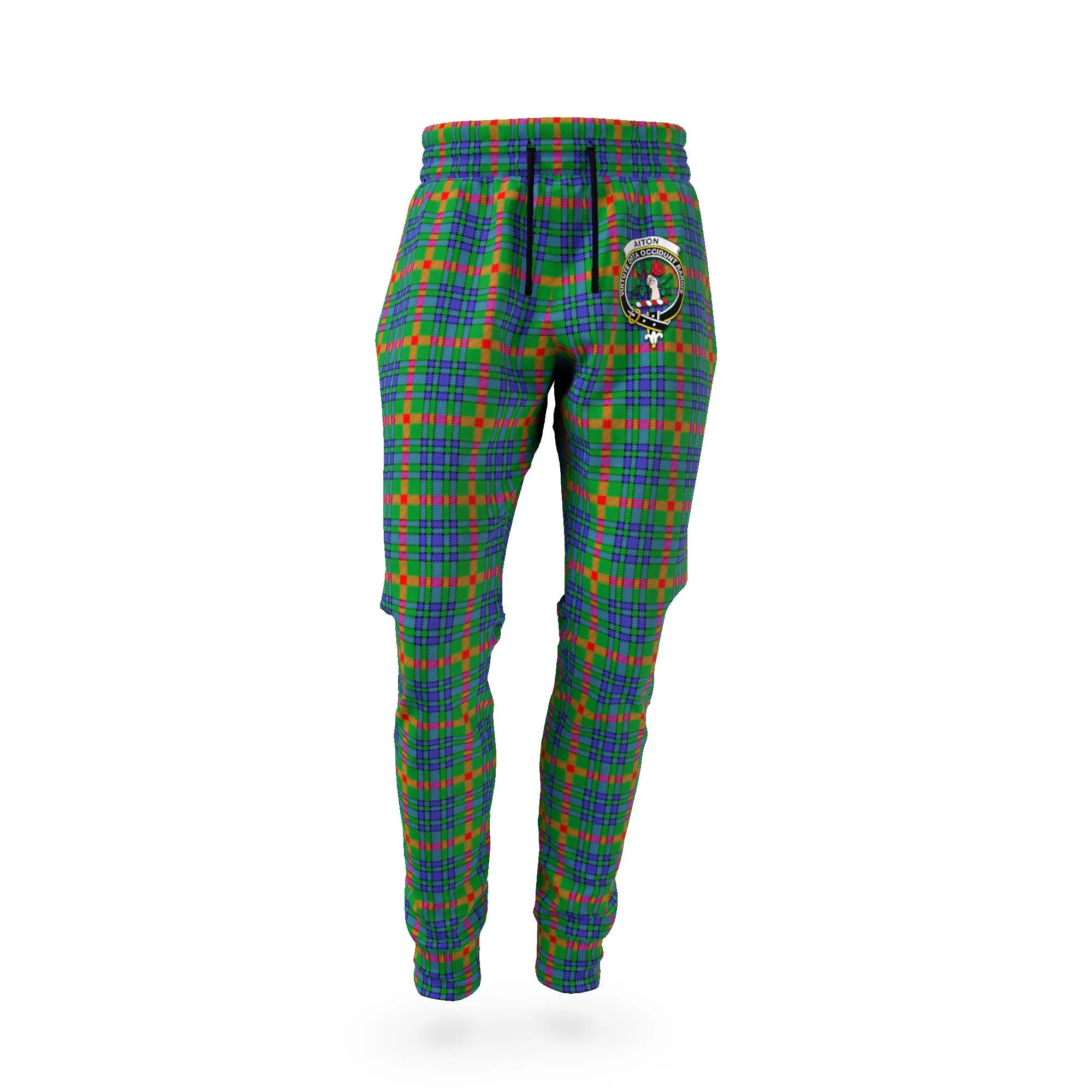 Aiton Tartan Joggers Pants with Family Crest