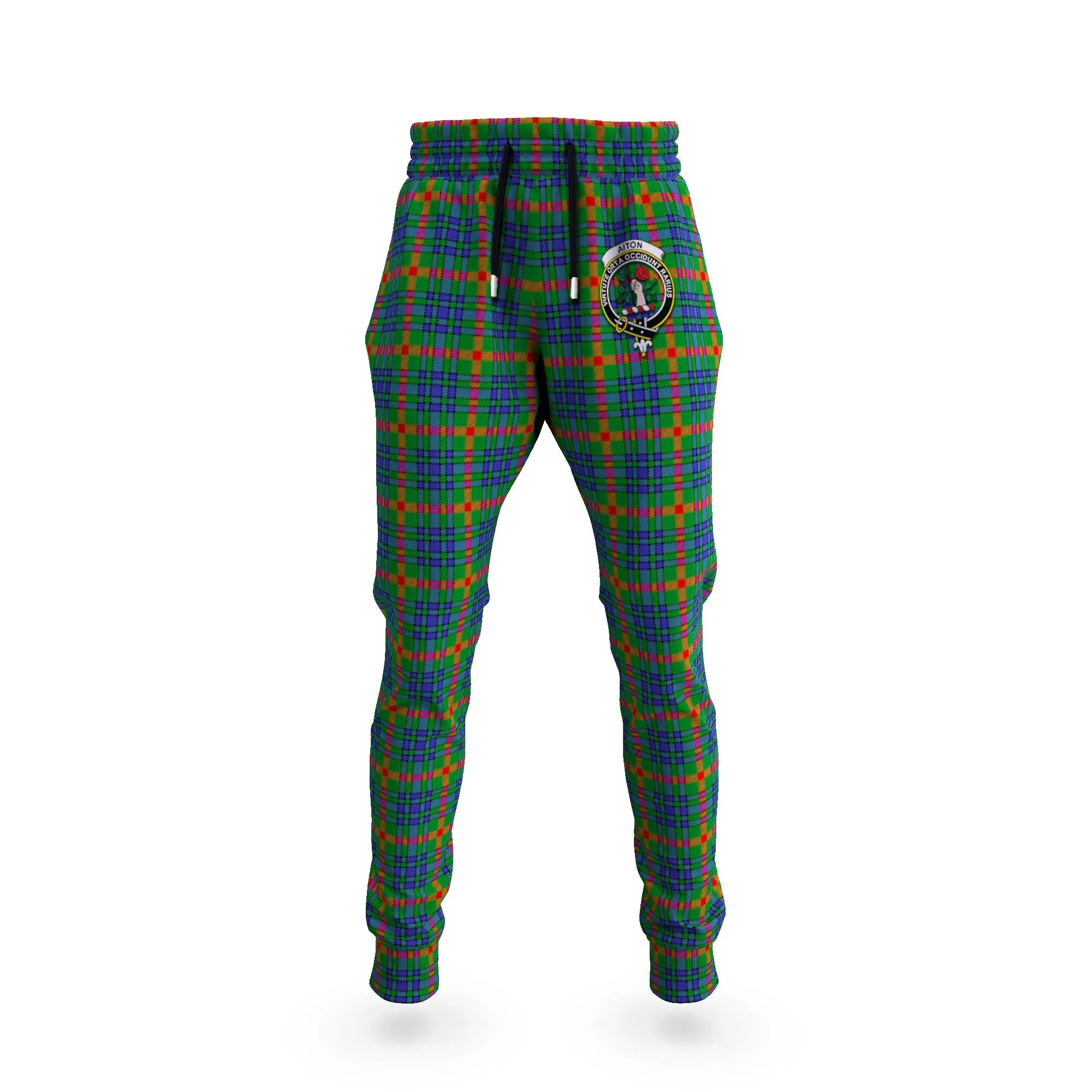 Aiton Tartan Joggers Pants with Family Crest