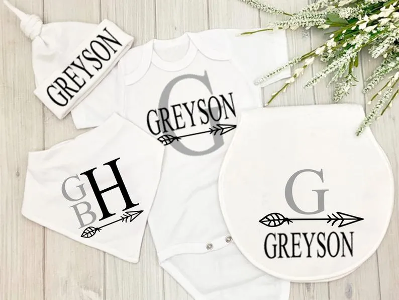 Boy's Monogrammed Arrow Outfit Gift Set