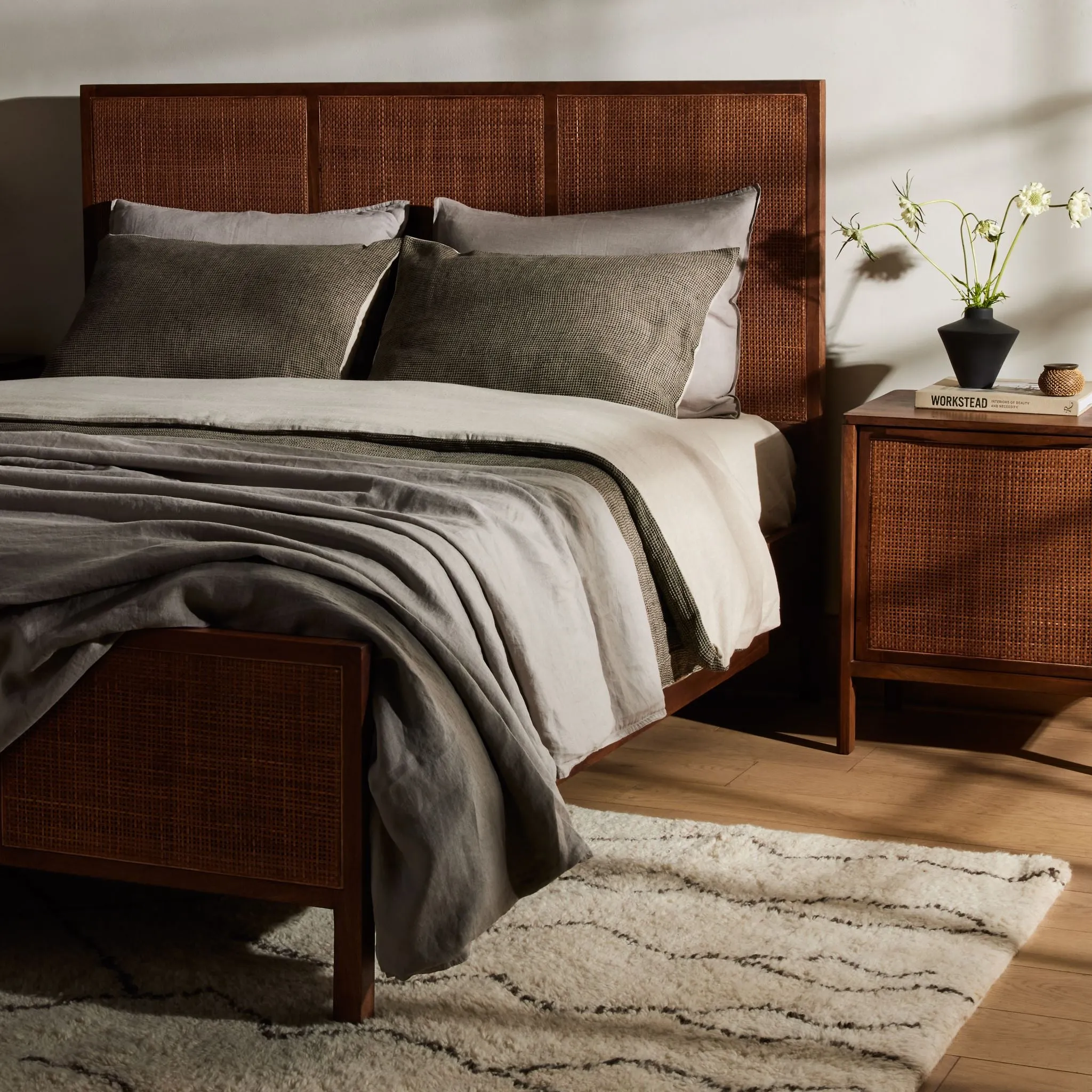 Brown Mango Caned Bed
