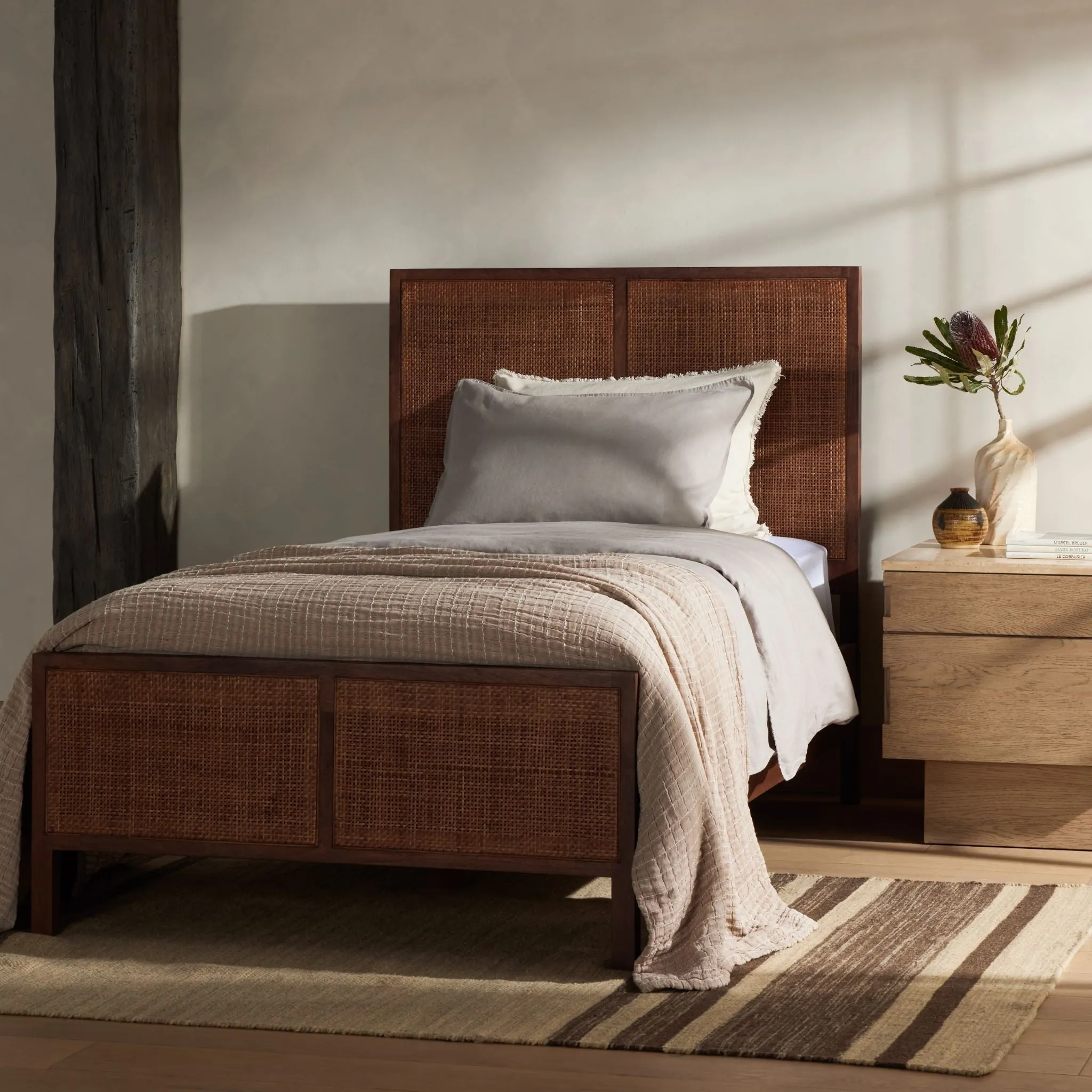 Brown Mango Caned Bed