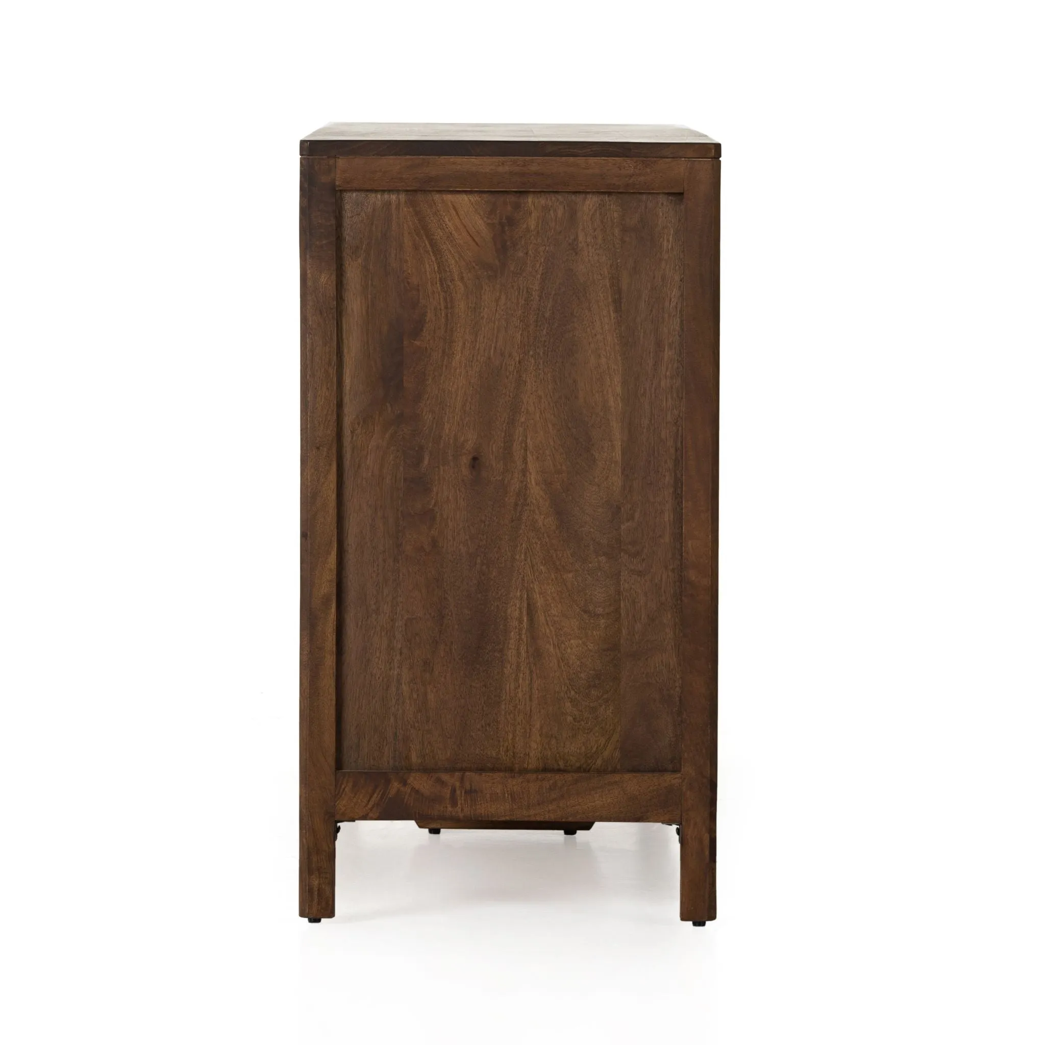 Brown-washed Mango Caned 6 Drawer Dresser