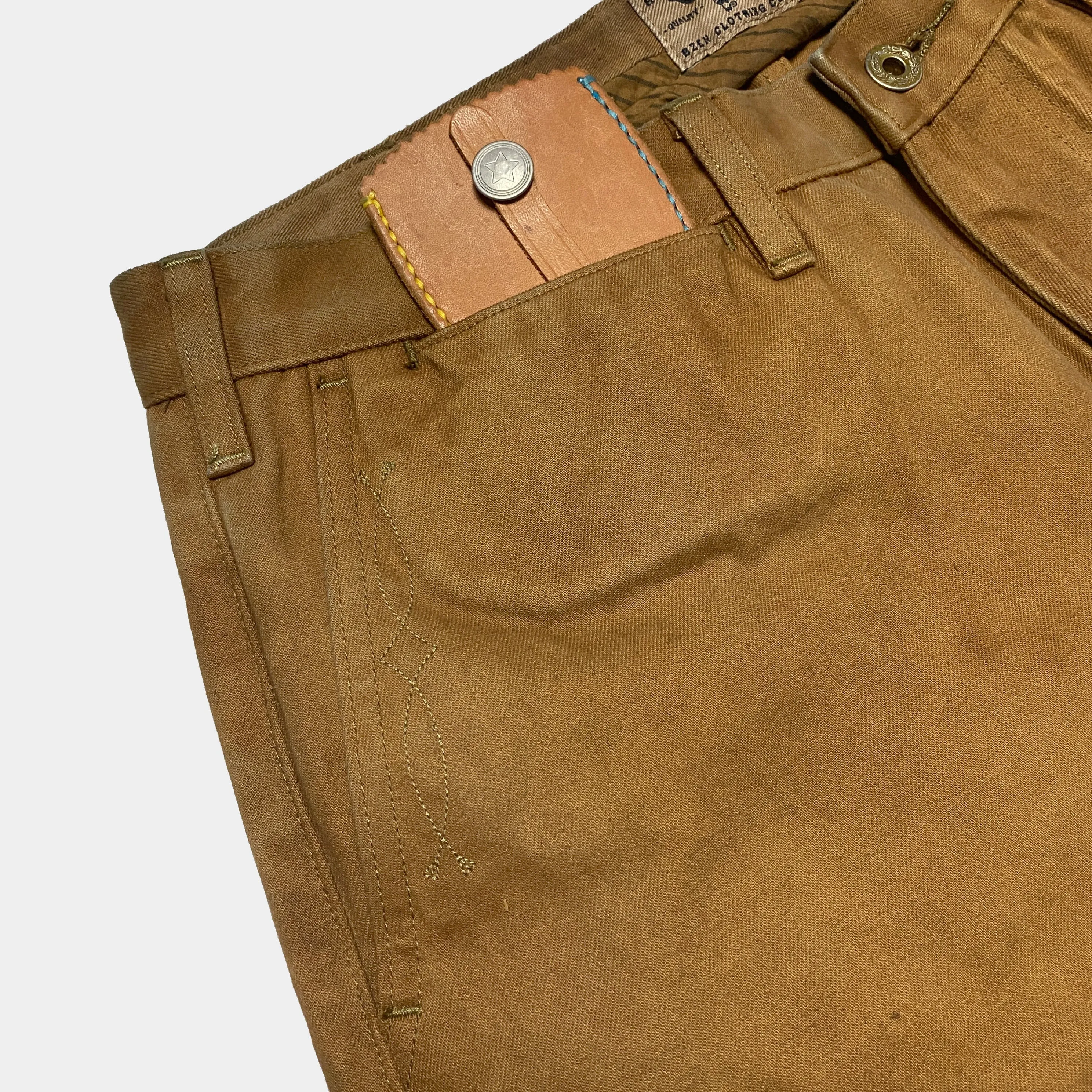 BZEN M.1028 1848.HARRY REGULAR STRAIGHT 5 POCKET FLAT FRONT SELVEDGE VEGGIE DYED CHINO-11.5OZ-E0 SIERRA