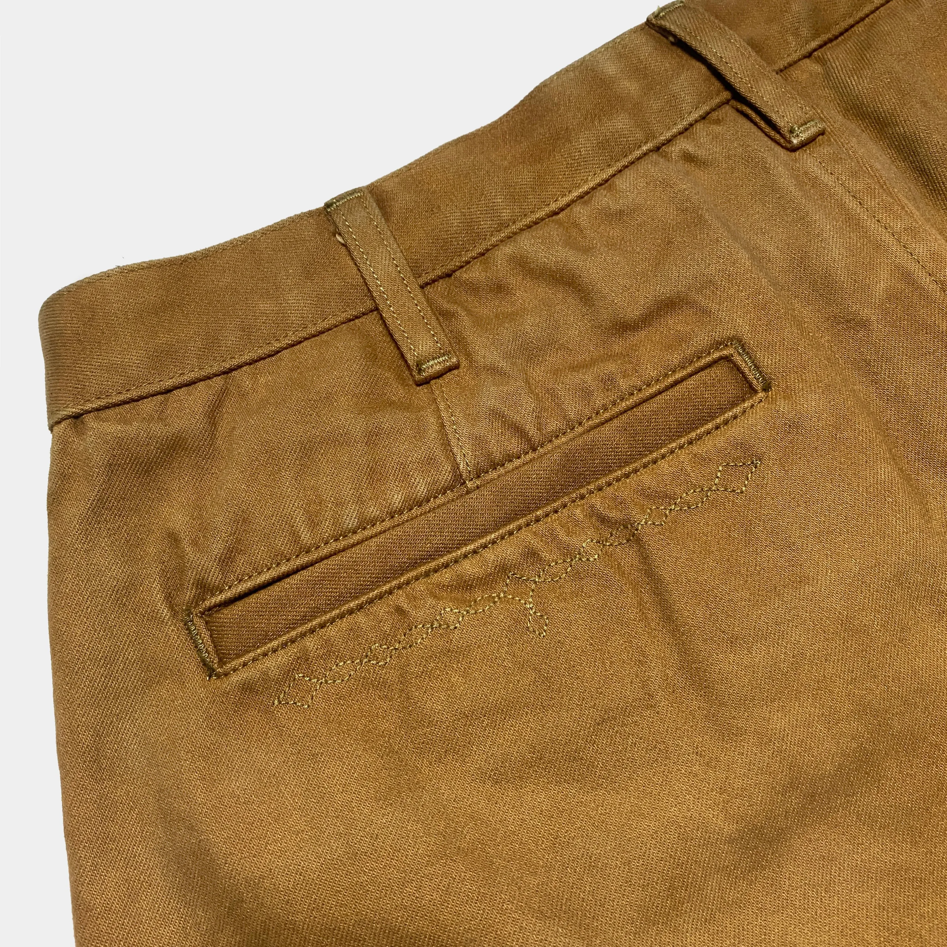 BZEN M.1028 1848.HARRY REGULAR STRAIGHT 5 POCKET FLAT FRONT SELVEDGE VEGGIE DYED CHINO-11.5OZ-E0 SIERRA