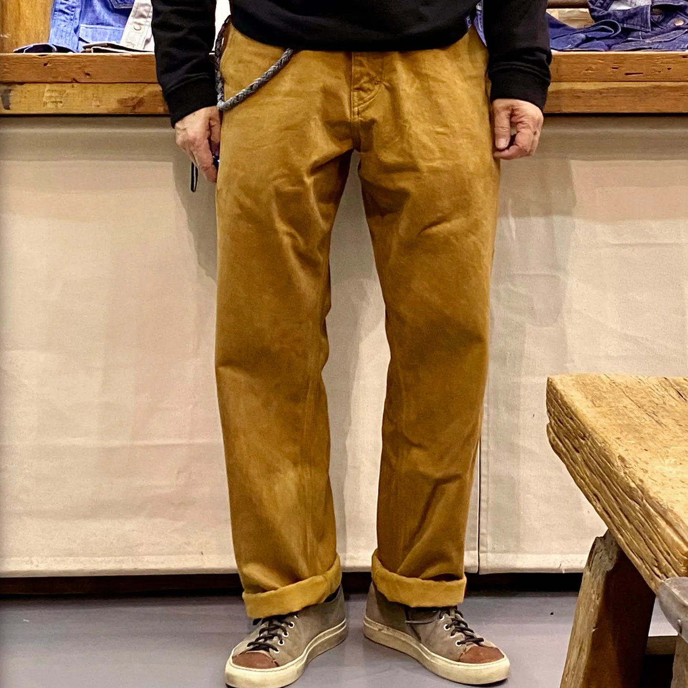 BZEN M.1028 1848.HARRY REGULAR STRAIGHT 5 POCKET FLAT FRONT SELVEDGE VEGGIE DYED CHINO-11.5OZ-E0 SIERRA