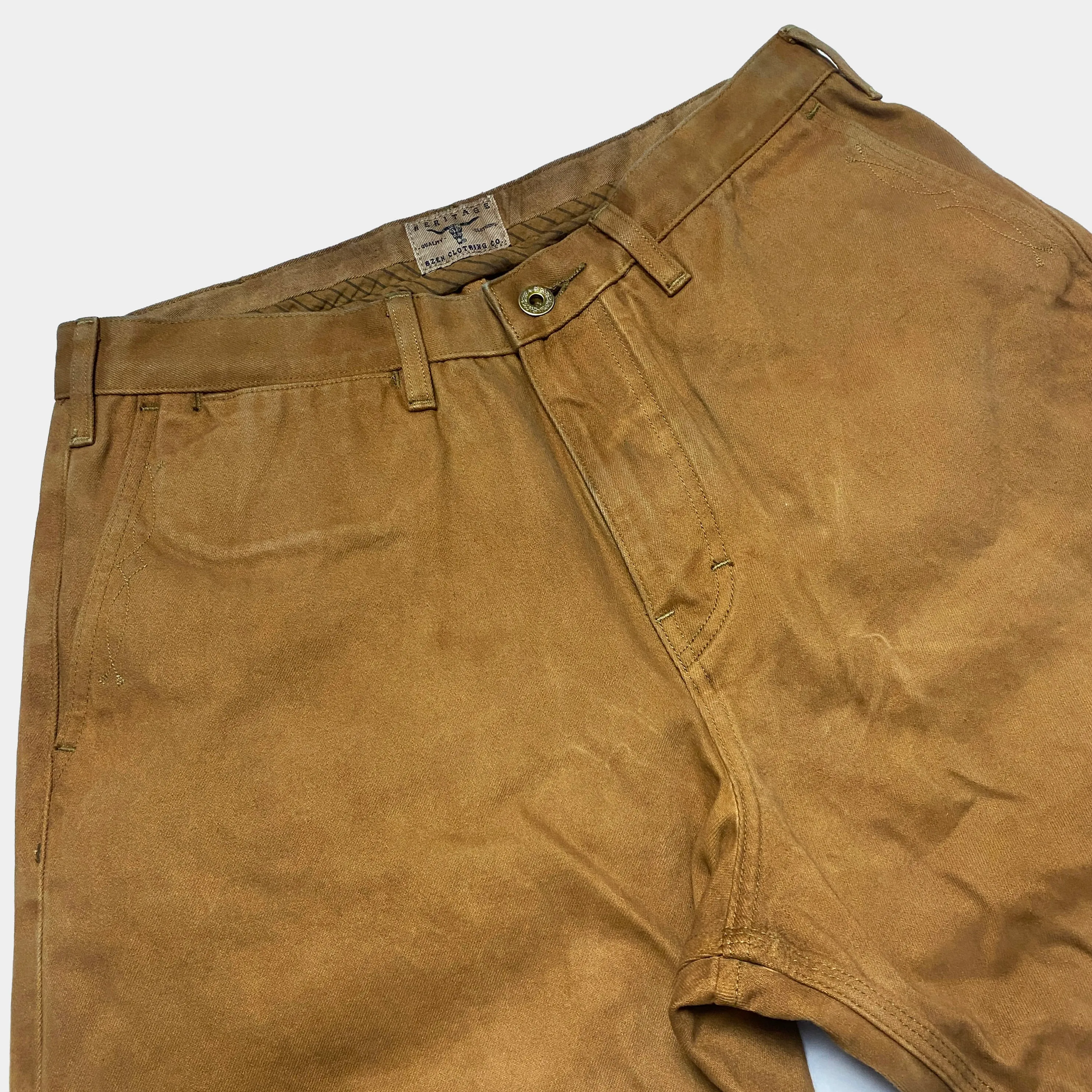 BZEN M.1028 1848.HARRY REGULAR STRAIGHT 5 POCKET FLAT FRONT SELVEDGE VEGGIE DYED CHINO-11.5OZ-E0 SIERRA