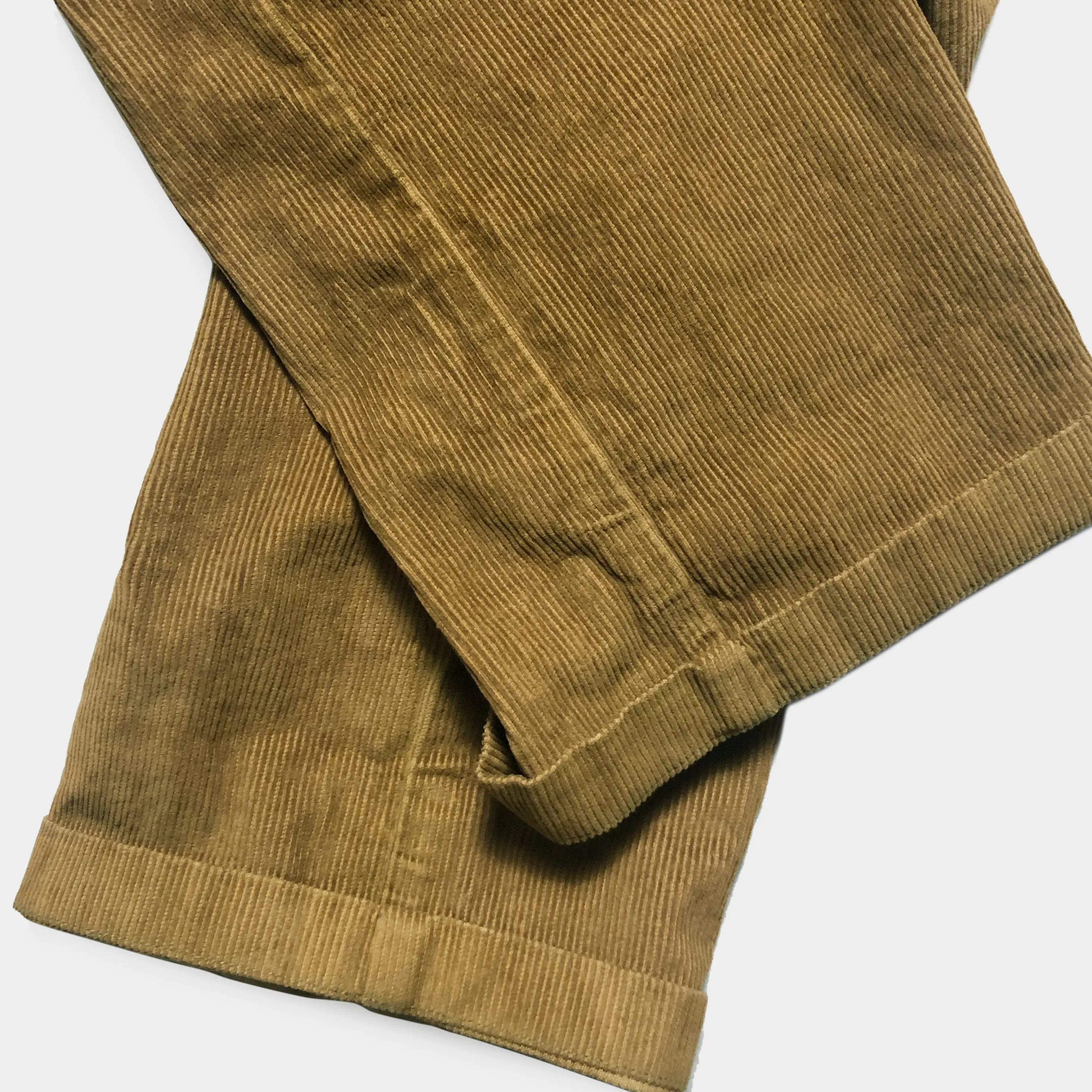 BZEN M.1028 1848.HARRY REGULAR STRAIGHT 5 POCKET FLAT FRONT VEGGIE DYED CORDUROY CHINO-11W-E0 CARAMEL