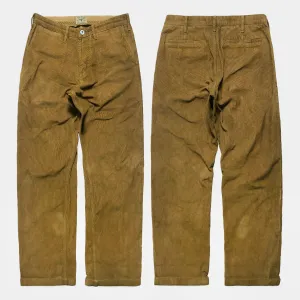 BZEN M.1028 1848.HARRY REGULAR STRAIGHT 5 POCKET FLAT FRONT VEGGIE DYED CORDUROY CHINO-11W-E0 CARAMEL