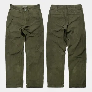 BZEN M.1028 1848.HARRY REGULAR STRAIGHT 5 POCKET FLAT FRONT VEGGIE DYED CORDUROY CHINO-11W-E0 SEAWEED
