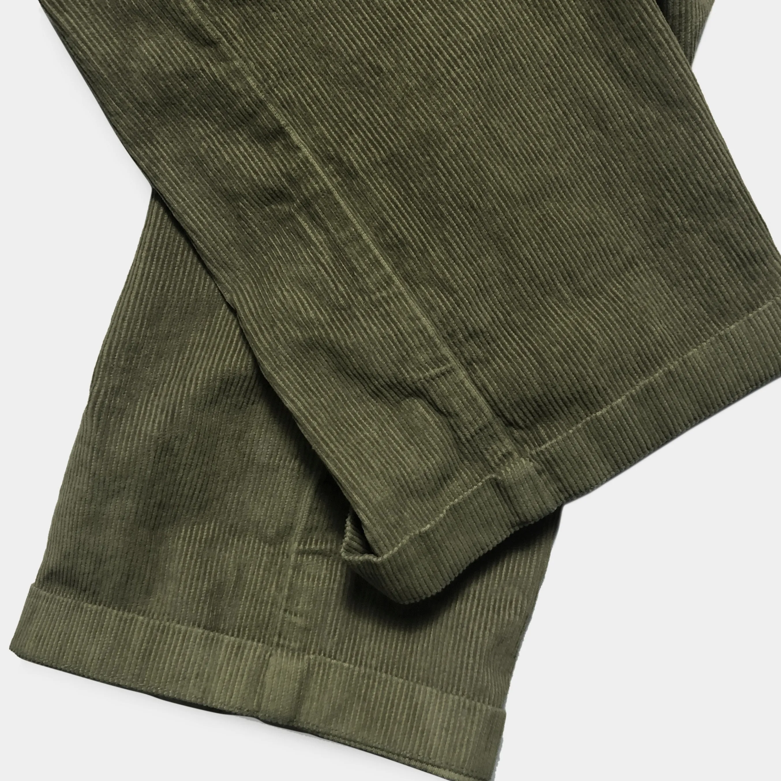 BZEN M.1028 1848.HARRY REGULAR STRAIGHT 5 POCKET FLAT FRONT VEGGIE DYED CORDUROY CHINO-11W-E0 SEAWEED