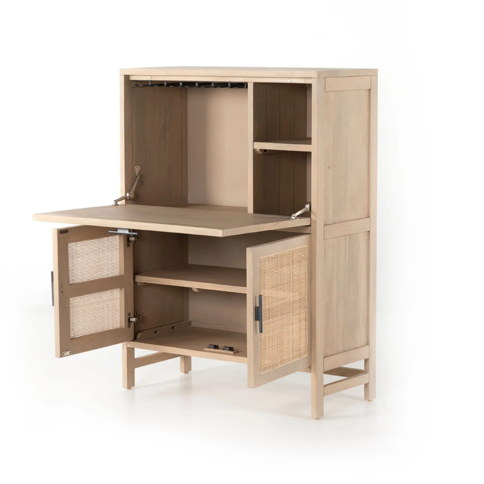 Caned Mango Bar Cabinet