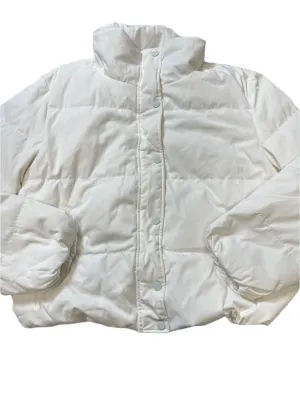 Coat Puffer & Quilted By Karen Kane In White, Size: M Coat Puffer & Quilted By Karen Kane In White, Size: M