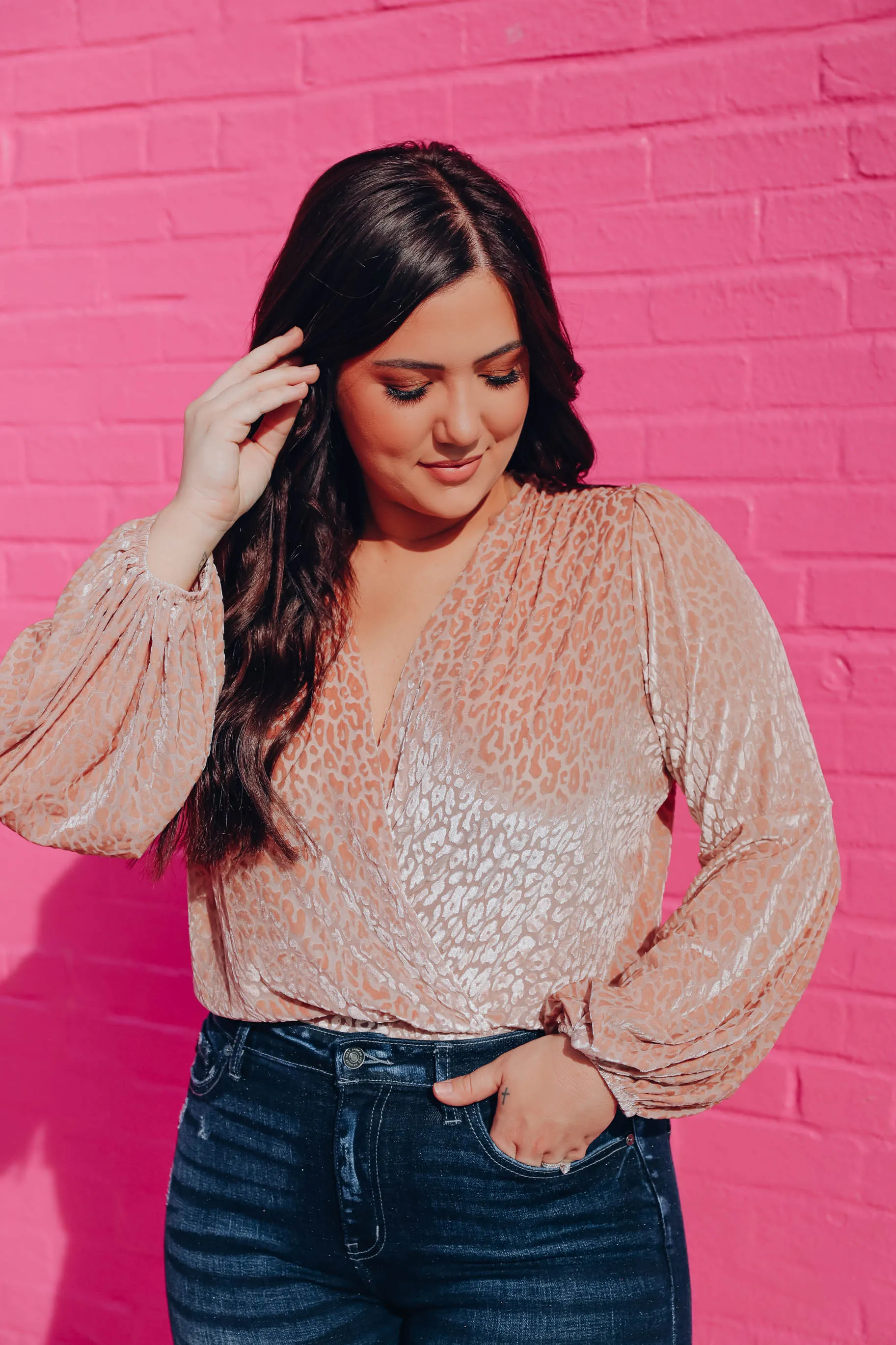 Feelin' Fierce Velvet Bodysuit - Natural