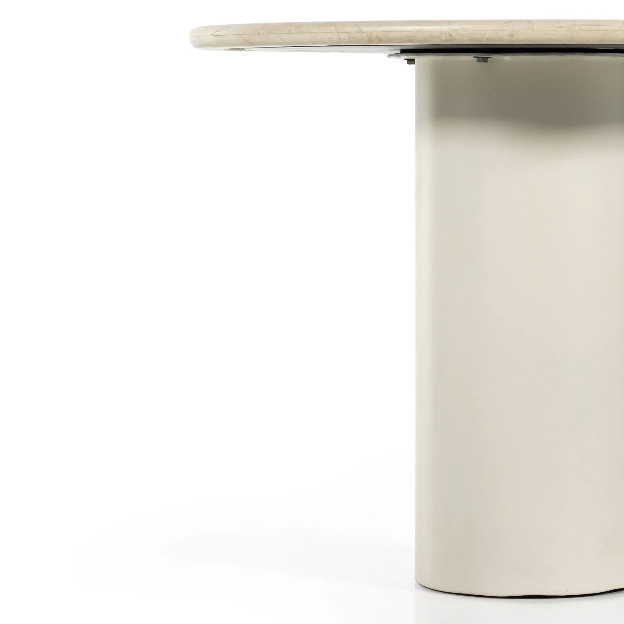 Italian Bistro-style Dining Table, Cream Marble 38"
