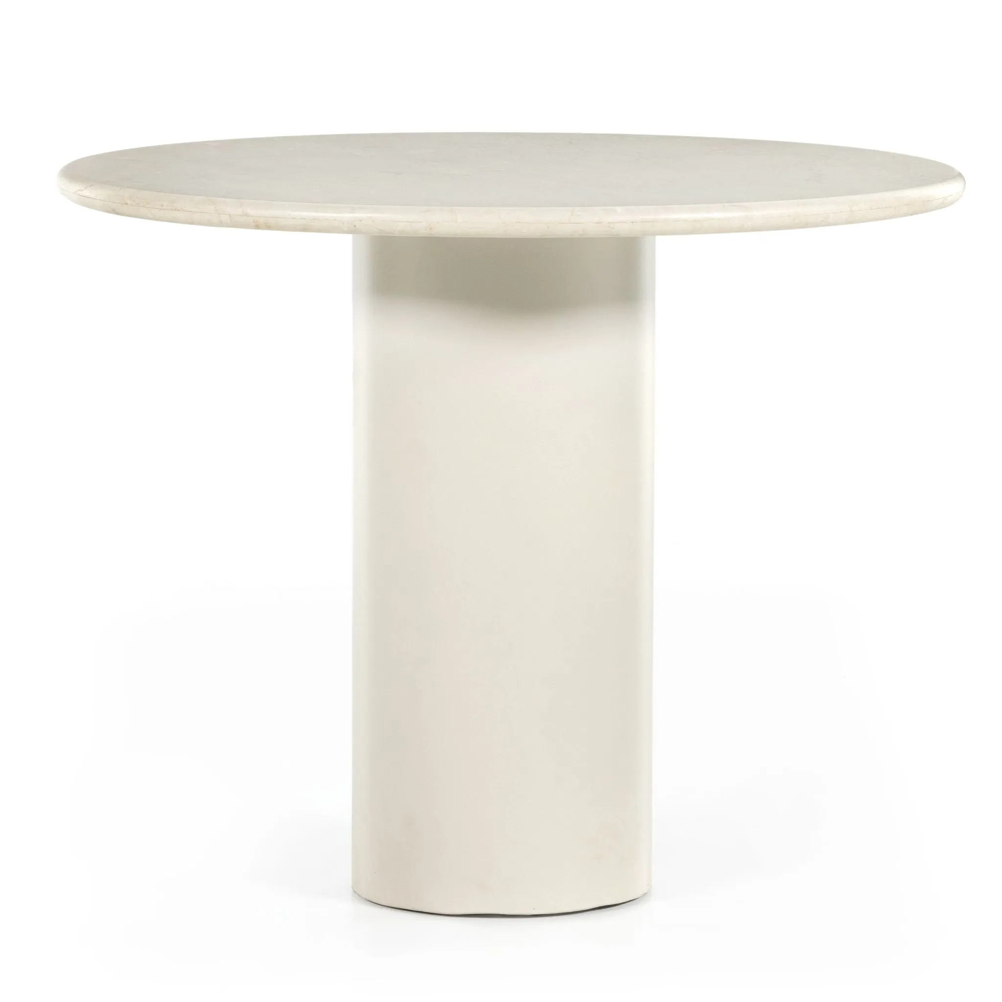Italian Bistro-style Dining Table, Cream Marble 38"
