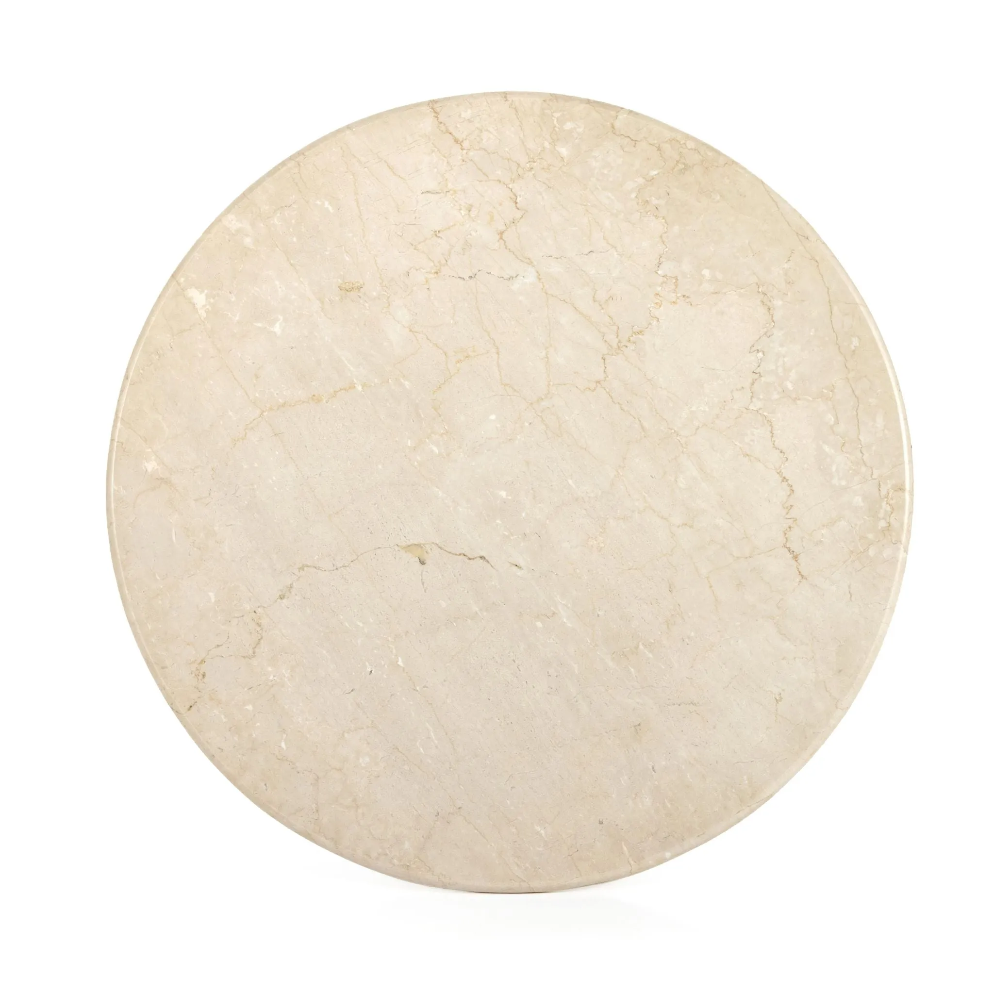 Italian Bistro-style Dining Table, Cream Marble 38"