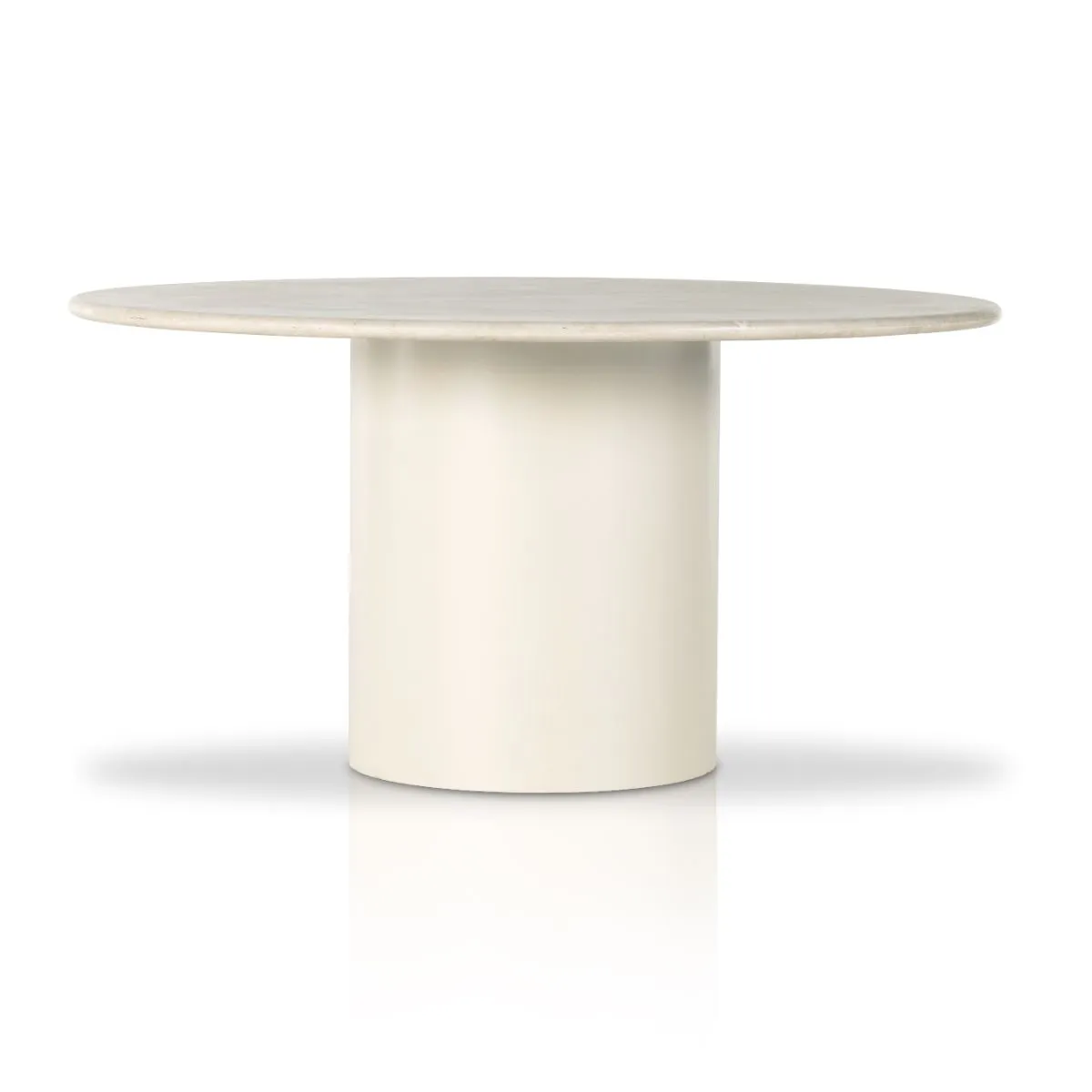 Italian Bistro-style Dining Table, Cream Marble 60"