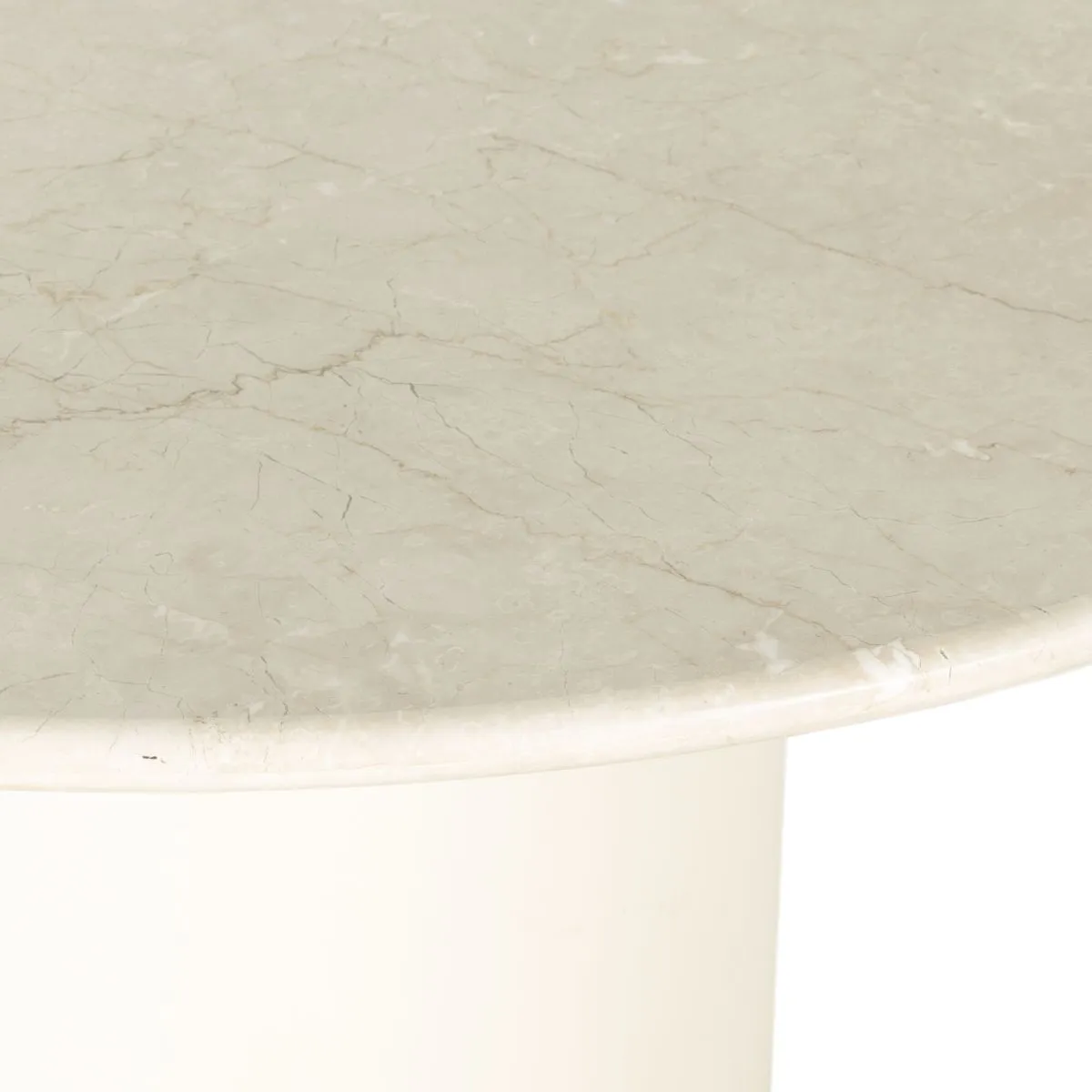 Italian Bistro-style Dining Table, Cream Marble 60"