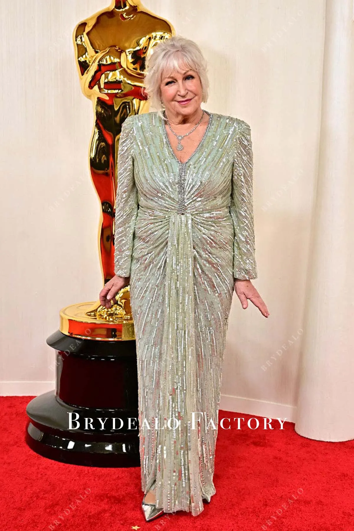Janty Yates 2024 Oscars Red Carpet Sequined Dress
