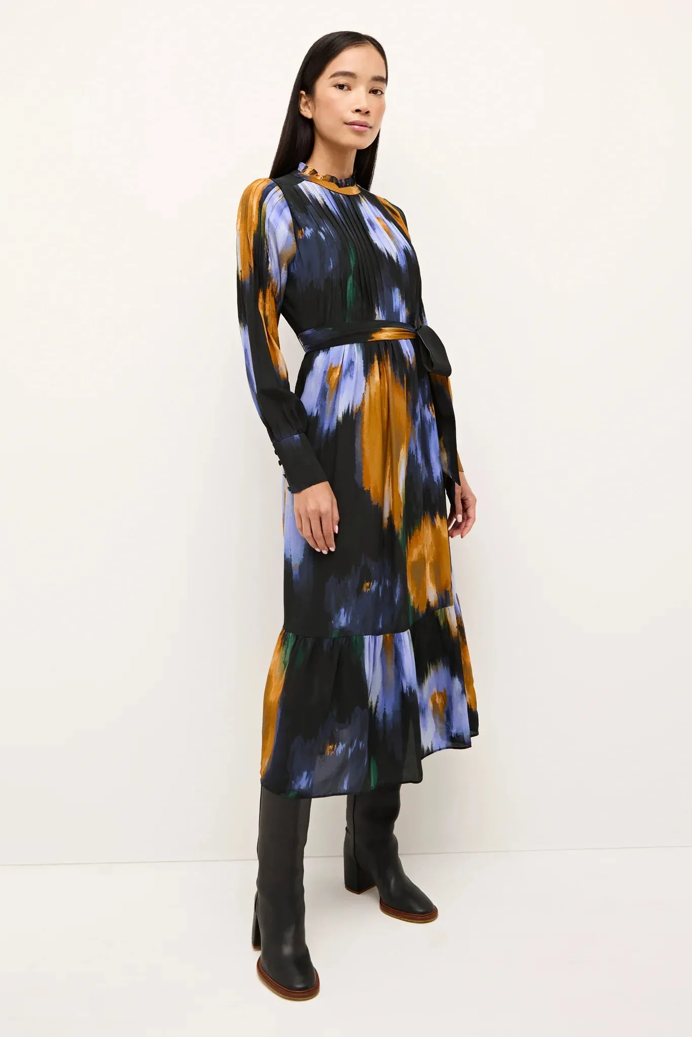 Ma203 Perigold Pleated Midi Dres