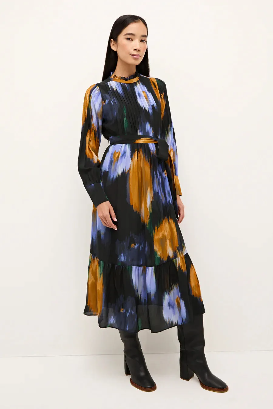 Ma203 Perigold Pleated Midi Dres