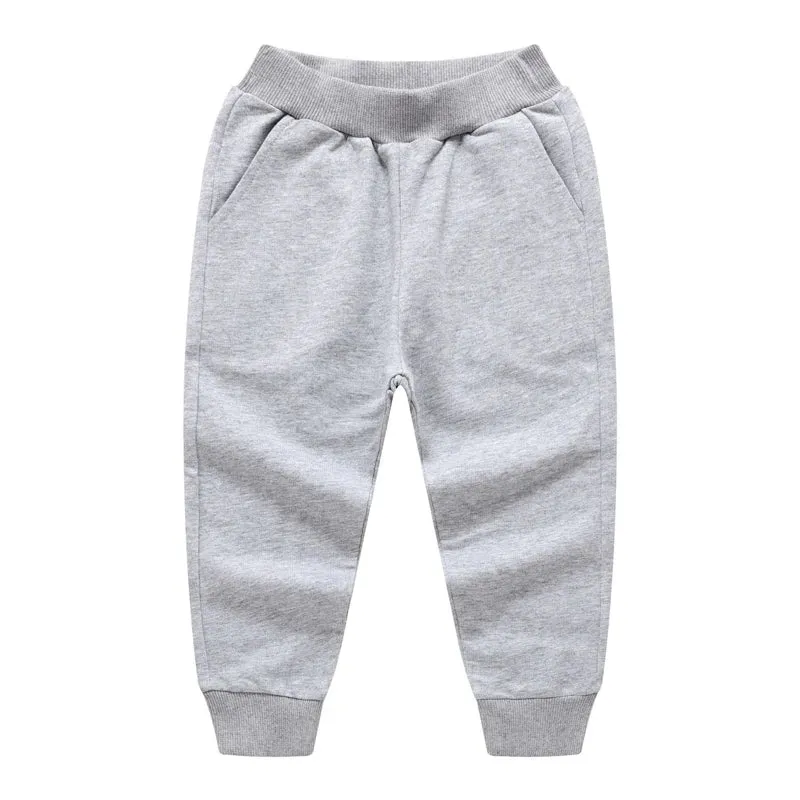 New Arrival Children's Pants Spring Cotton Lacing Pocket Jogger Sweatpants Boys Girls Clothing 2-12Years Old 1-3Pcs/Lot Trousers