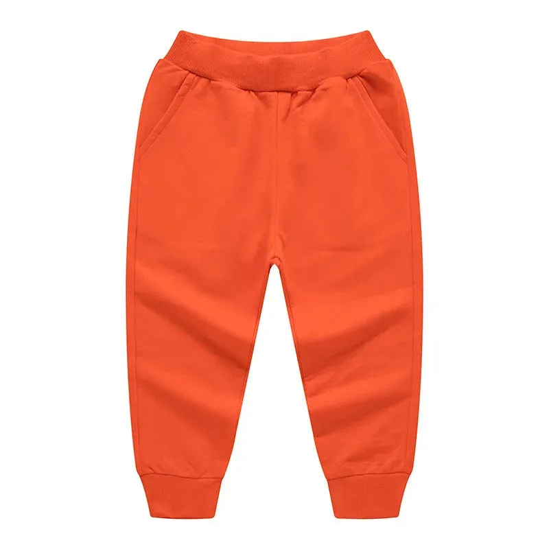 New Arrival Children's Pants Spring Cotton Lacing Pocket Jogger Sweatpants Boys Girls Clothing 2-12Years Old 1-3Pcs/Lot Trousers