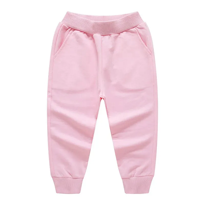 New Arrival Children's Pants Spring Cotton Lacing Pocket Jogger Sweatpants Boys Girls Clothing 2-12Years Old 1-3Pcs/Lot Trousers