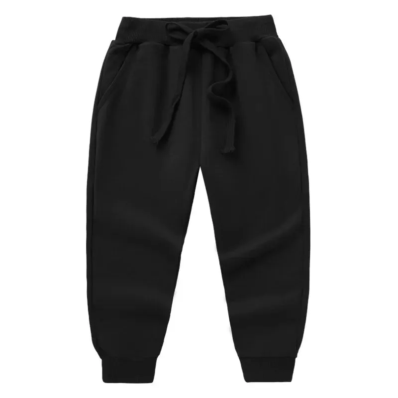 New Arrival Children's Pants Spring Cotton Lacing Pocket Jogger Sweatpants Boys Girls Clothing 2-12Years Old 1-3Pcs/Lot Trousers