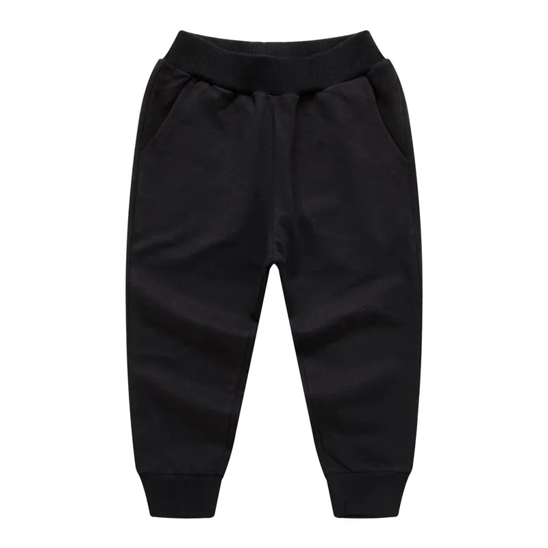 New Arrival Children's Pants Spring Cotton Lacing Pocket Jogger Sweatpants Boys Girls Clothing 2-12Years Old 1-3Pcs/Lot Trousers