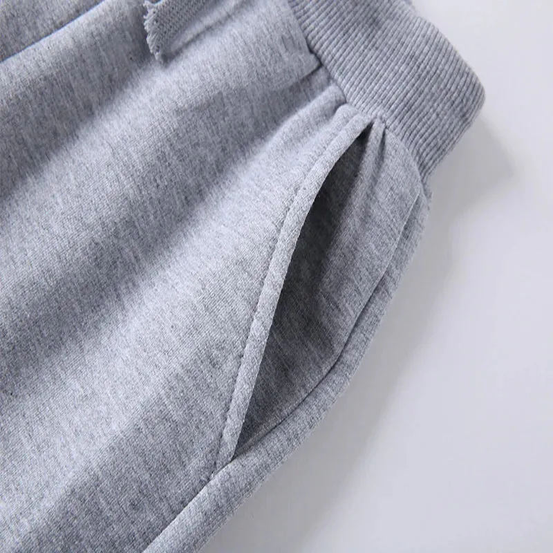 New Arrival Children's Pants Spring Cotton Lacing Pocket Jogger Sweatpants Boys Girls Clothing 2-12Years Old 1-3Pcs/Lot Trousers