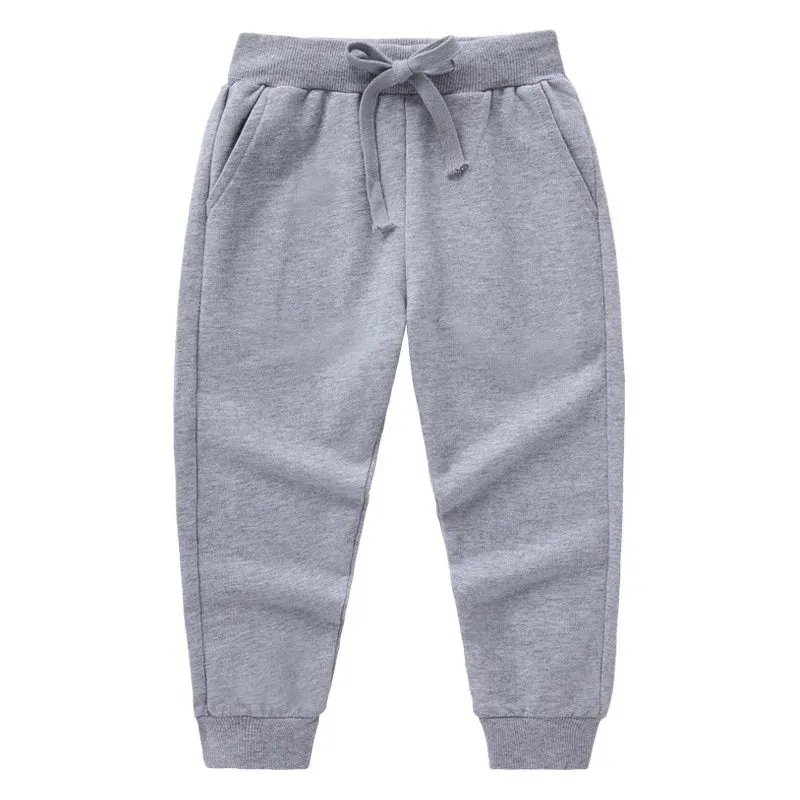 New Arrival Children's Pants Spring Cotton Lacing Pocket Jogger Sweatpants Boys Girls Clothing 2-12Years Old 1-3Pcs/Lot Trousers