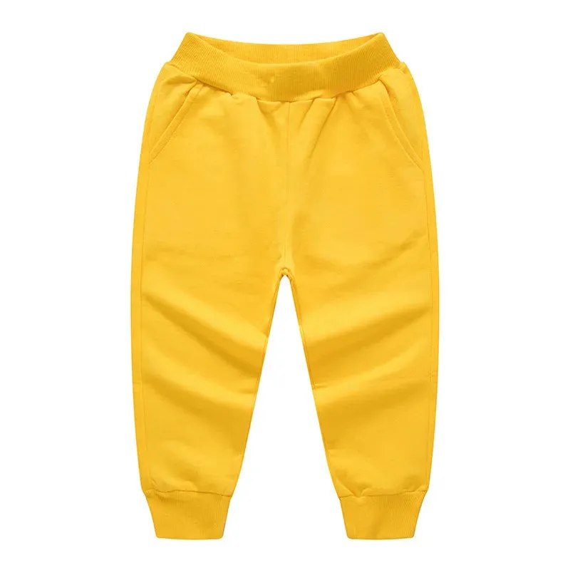 New Arrival Children's Pants Spring Cotton Lacing Pocket Jogger Sweatpants Boys Girls Clothing 2-12Years Old 1-3Pcs/Lot Trousers