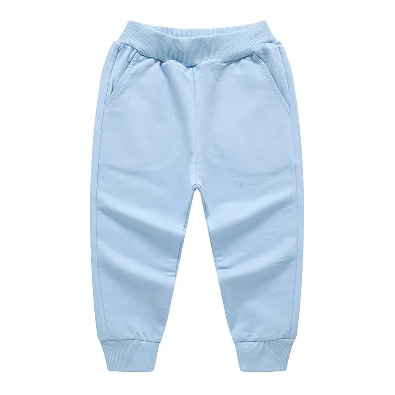 New Arrival Children's Pants Spring Cotton Lacing Pocket Jogger Sweatpants Boys Girls Clothing 2-12Years Old 1-3Pcs/Lot Trousers