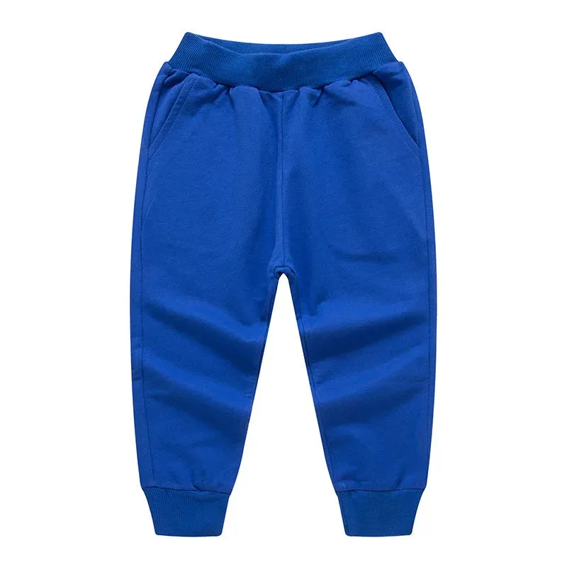 New Arrival Children's Pants Spring Cotton Lacing Pocket Jogger Sweatpants Boys Girls Clothing 2-12Years Old 1-3Pcs/Lot Trousers