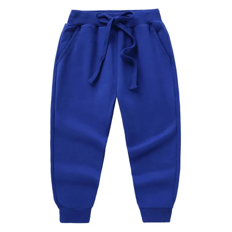 New Arrival Children's Pants Spring Cotton Lacing Pocket Jogger Sweatpants Boys Girls Clothing 2-12Years Old 1-3Pcs/Lot Trousers