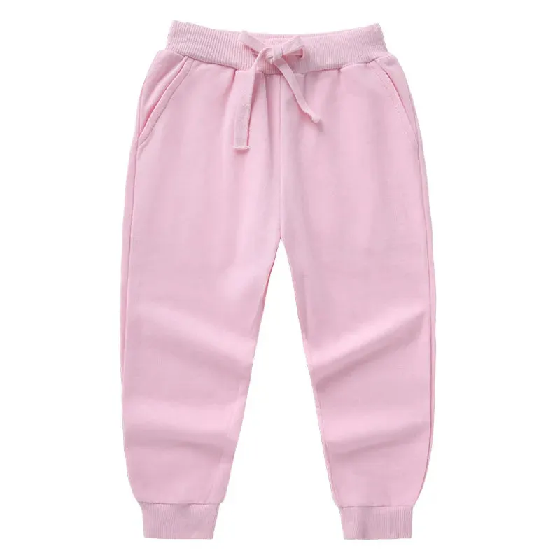 New Arrival Children's Pants Spring Cotton Lacing Pocket Jogger Sweatpants Boys Girls Clothing 2-12Years Old 1-3Pcs/Lot Trousers