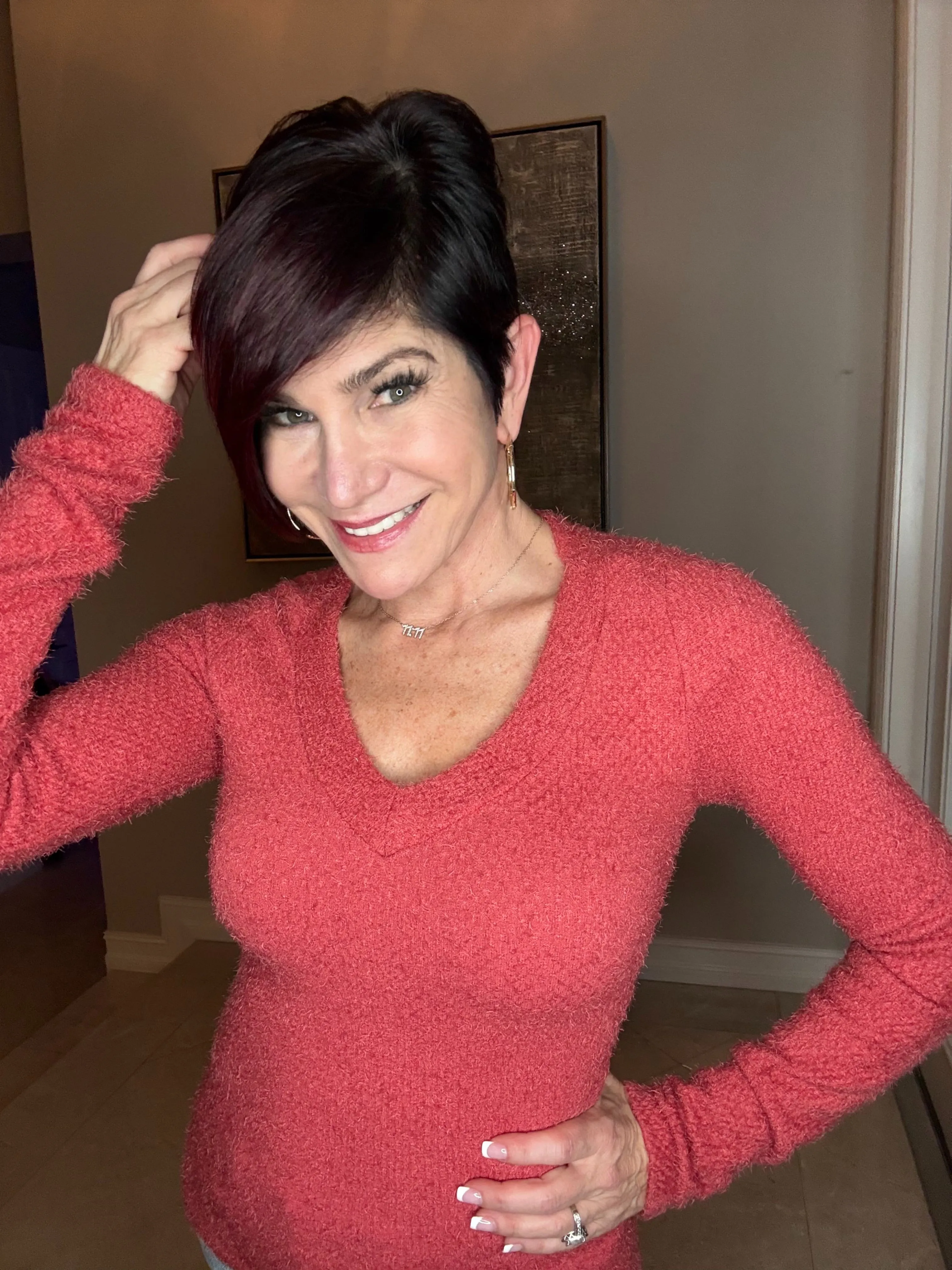 Pre-sale V-neck Eyelash Sweater