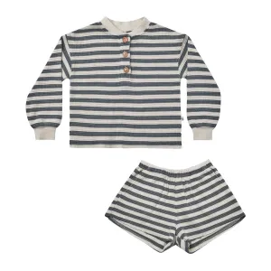 Rylee   Cru Waffle Knit Set - Navy Stripe