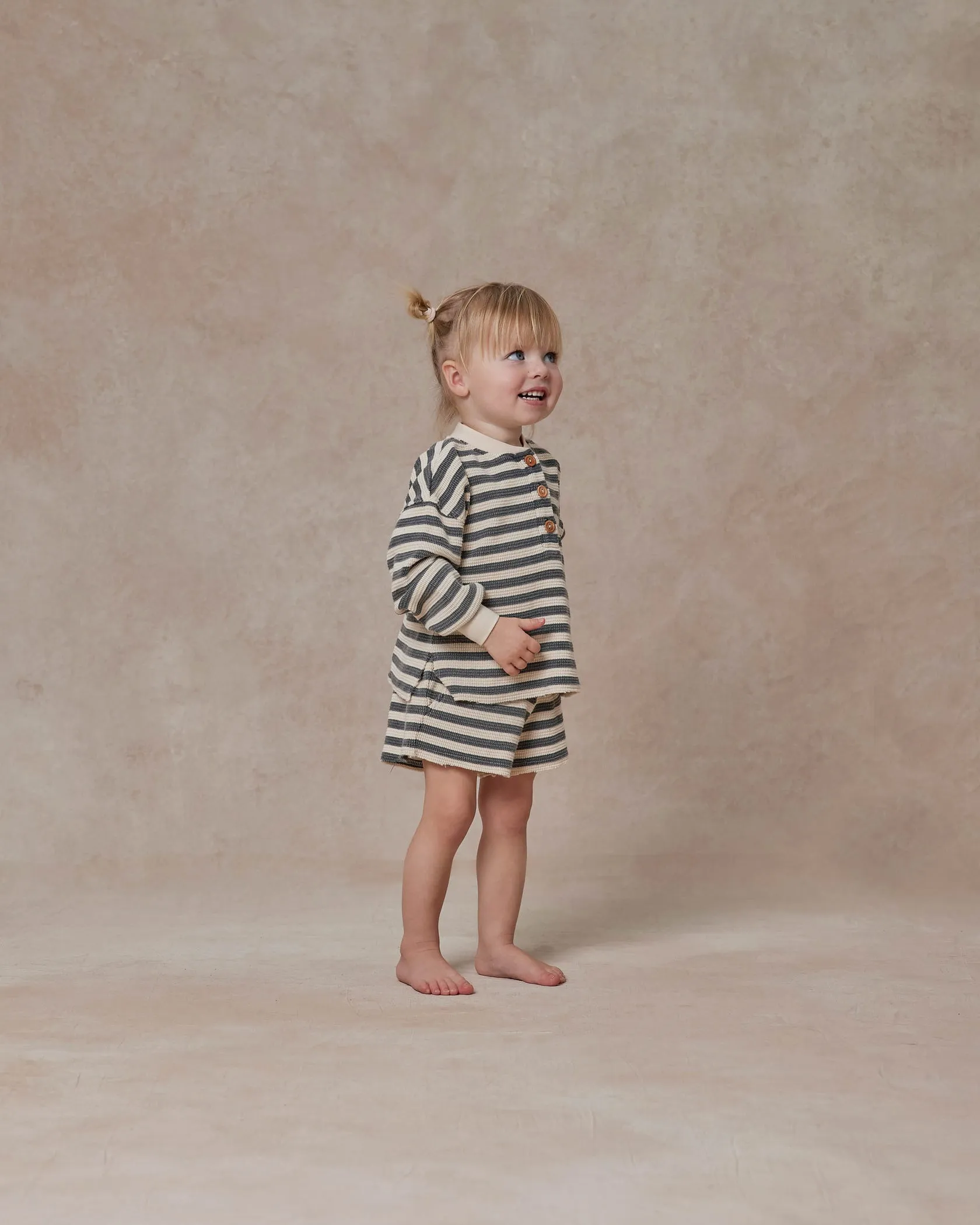 Rylee   Cru Waffle Knit Set - Navy Stripe