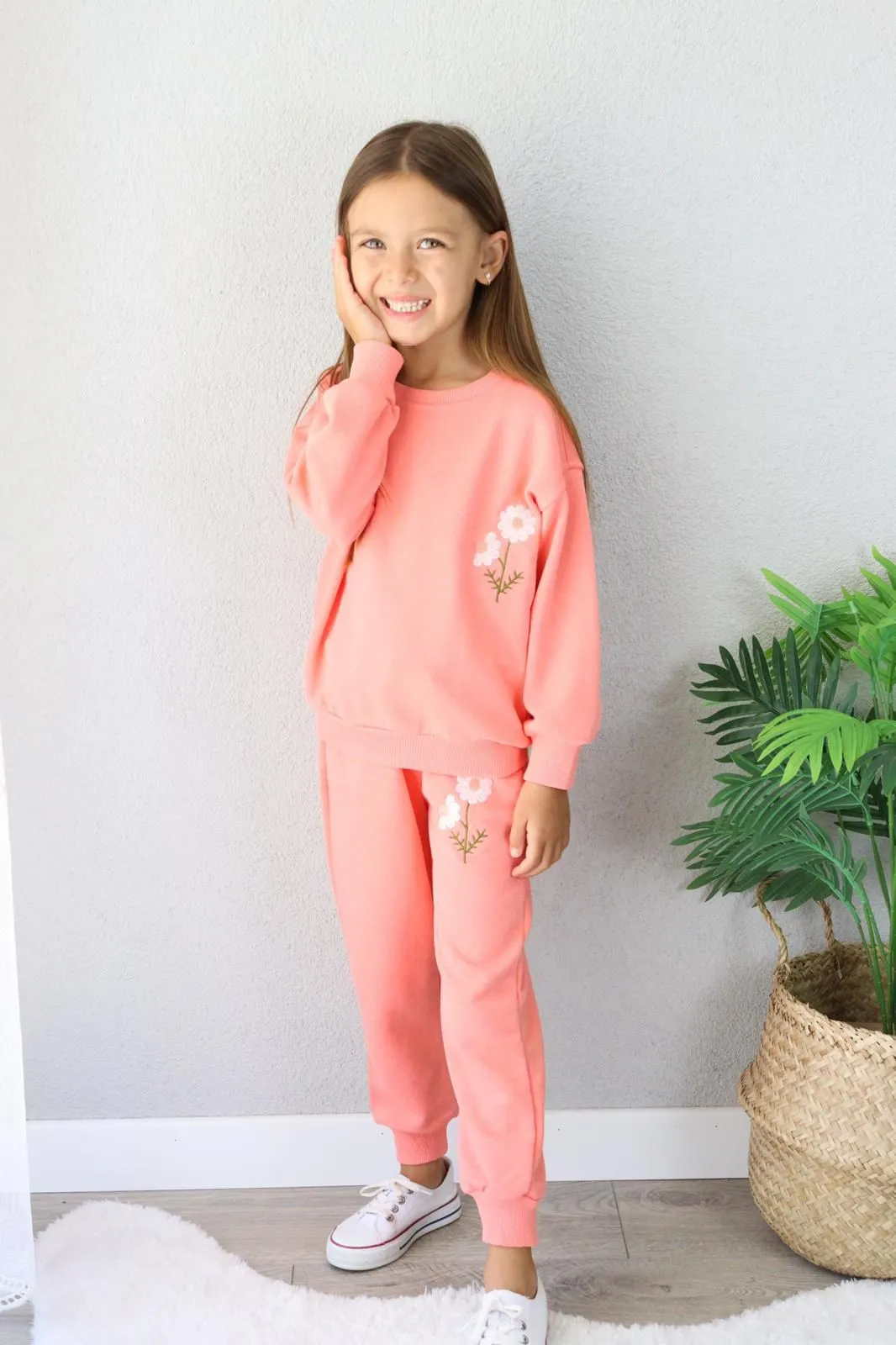 Soft Flower Casual Jogger Set