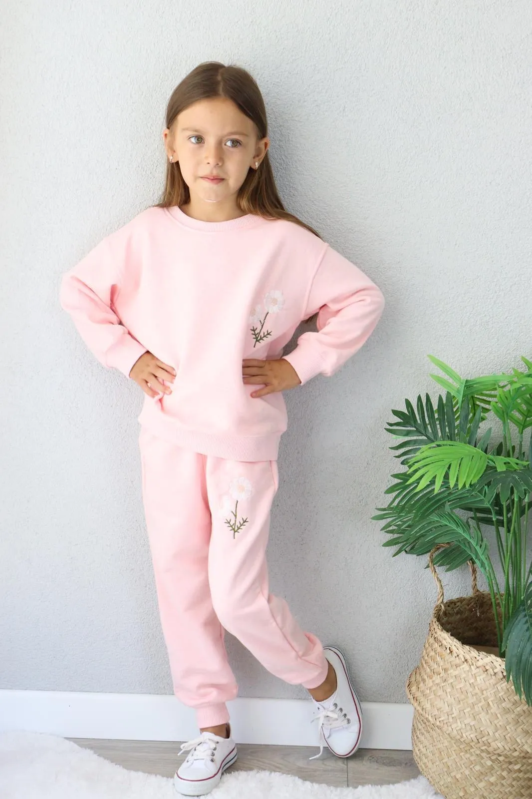 Soft Flower Casual Jogger Set