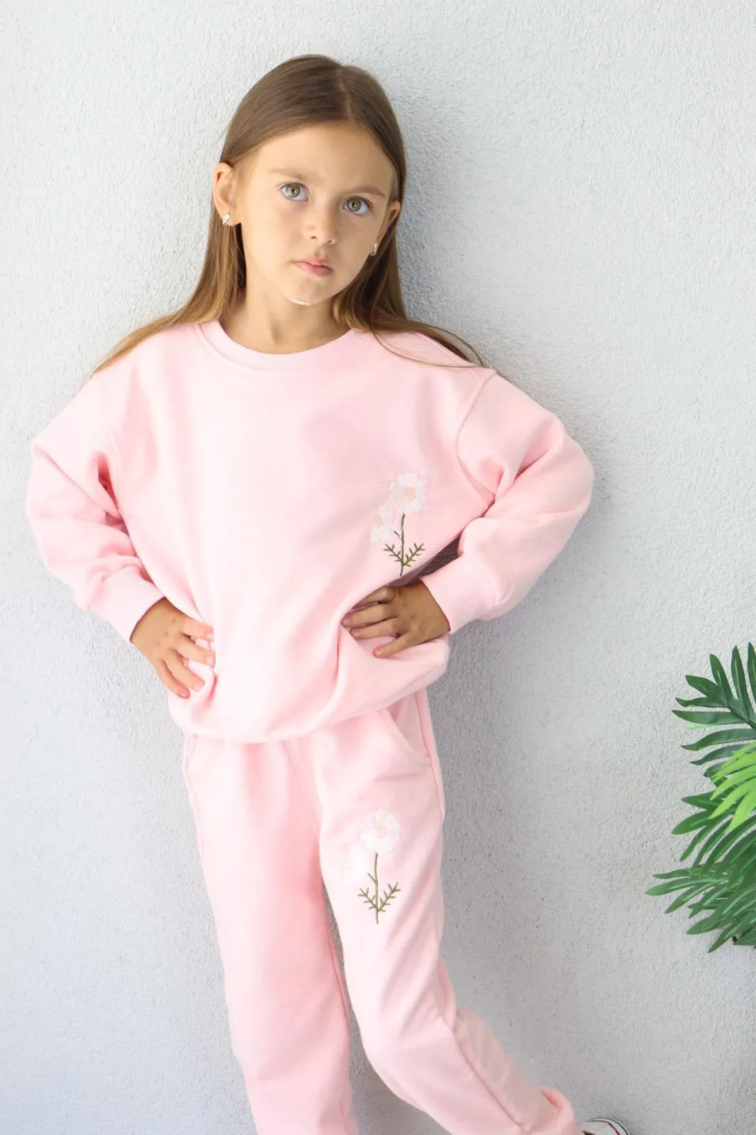 Soft Flower Casual Jogger Set