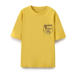 Summer Women Clothing Casual Simple All Match Printed Cotton T shirt