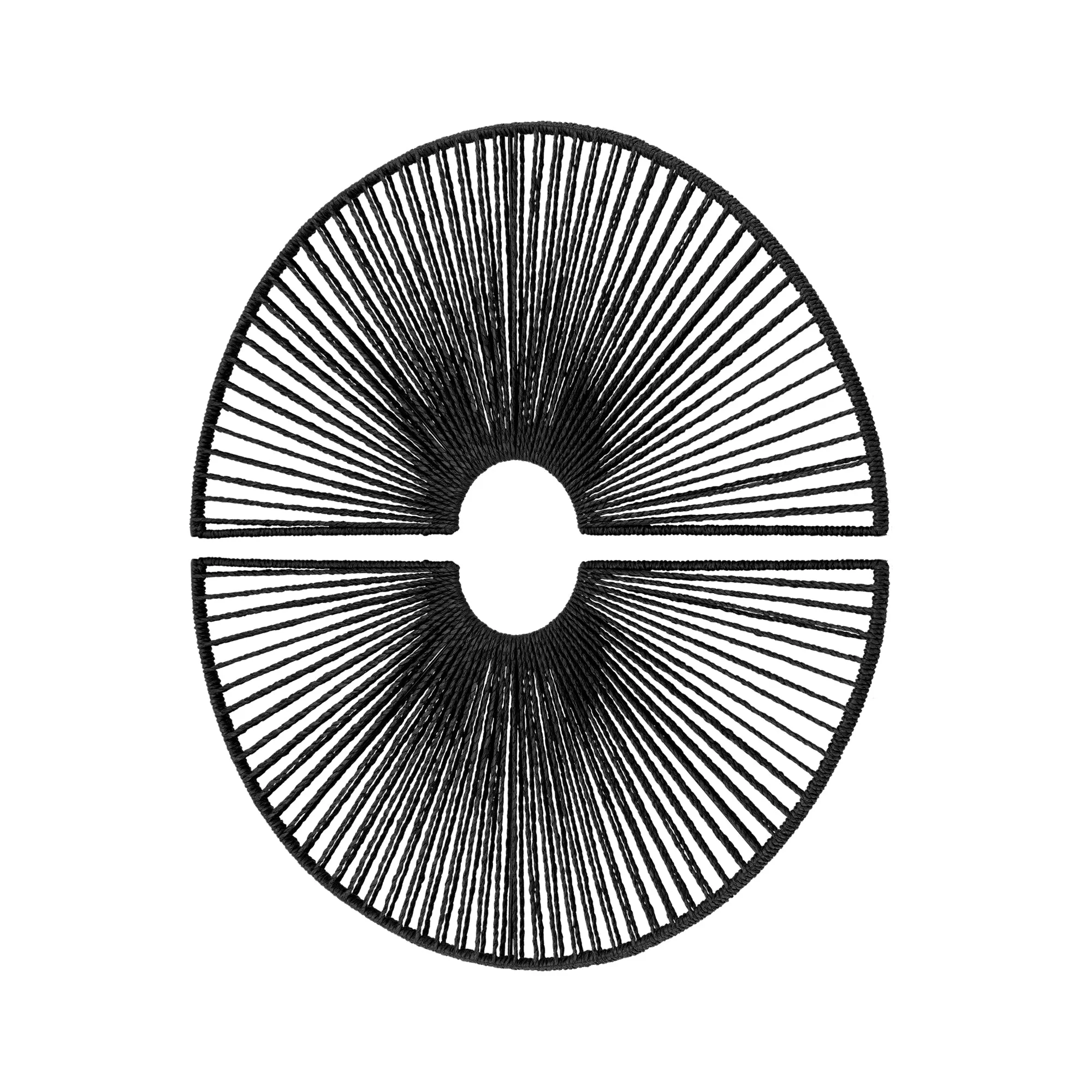 Twin Eclipses 2-Piece Black Paper Rope Wall Art
