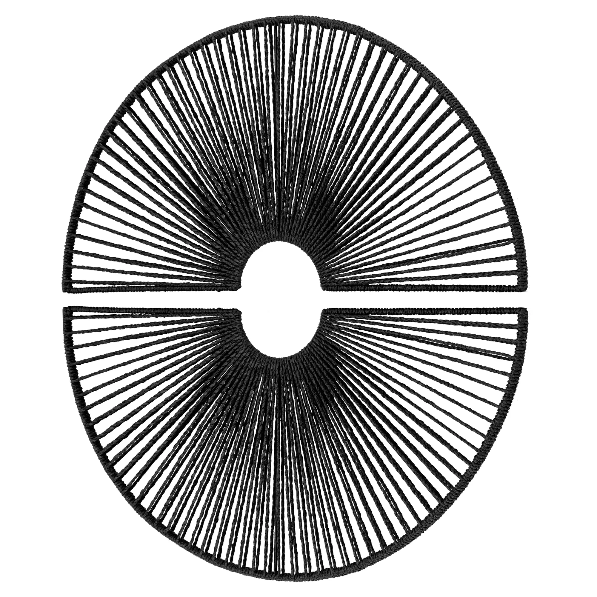 Twin Eclipses 2-Piece Black Paper Rope Wall Art