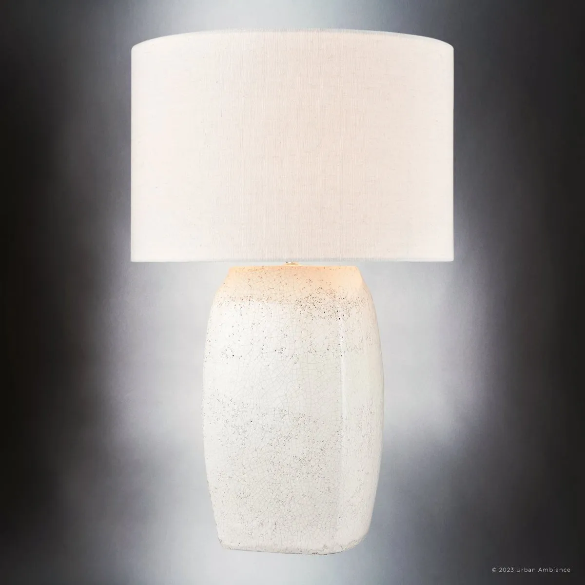 UEX7870 Modern Rustic Table Lamp 15''W x 15''D x 23''H, White Finish, Harmony Collection