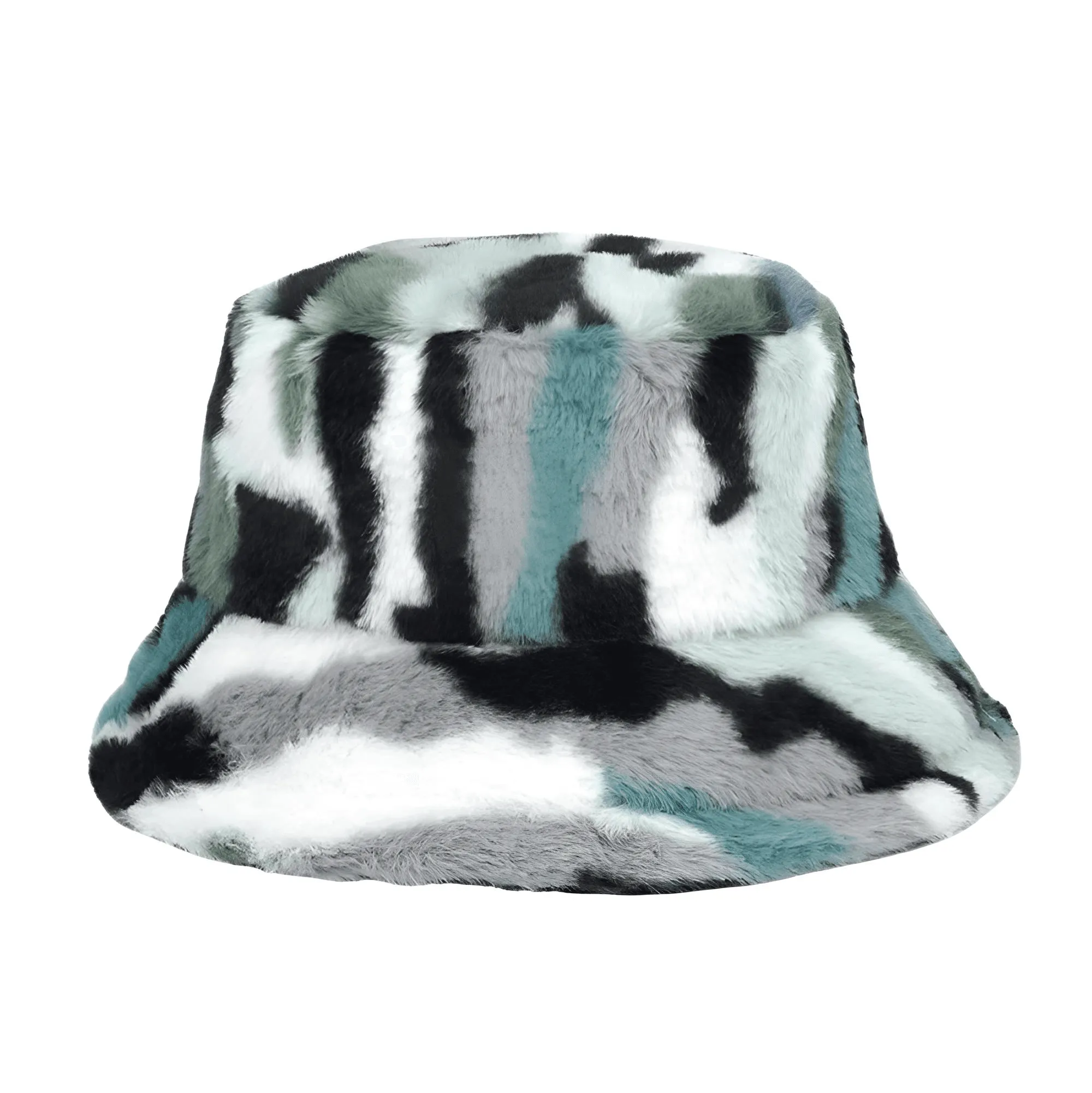 Warm Faux Fur Bucket Hats Women Men Fluffy Thick Faux Rabbit Hair Hats