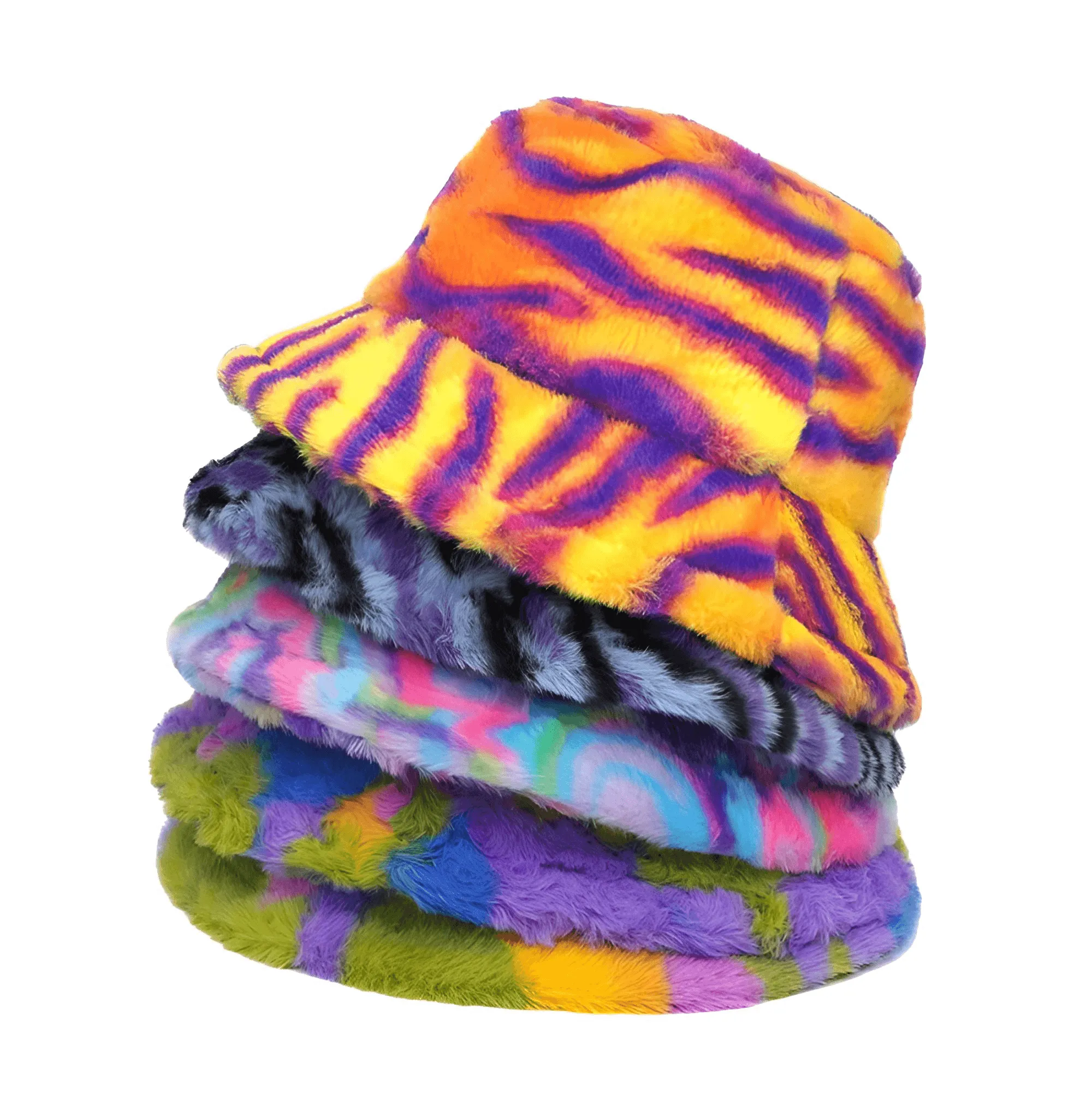 Warm Faux Fur Bucket Hats Women Men Fluffy Thick Faux Rabbit Hair Hats