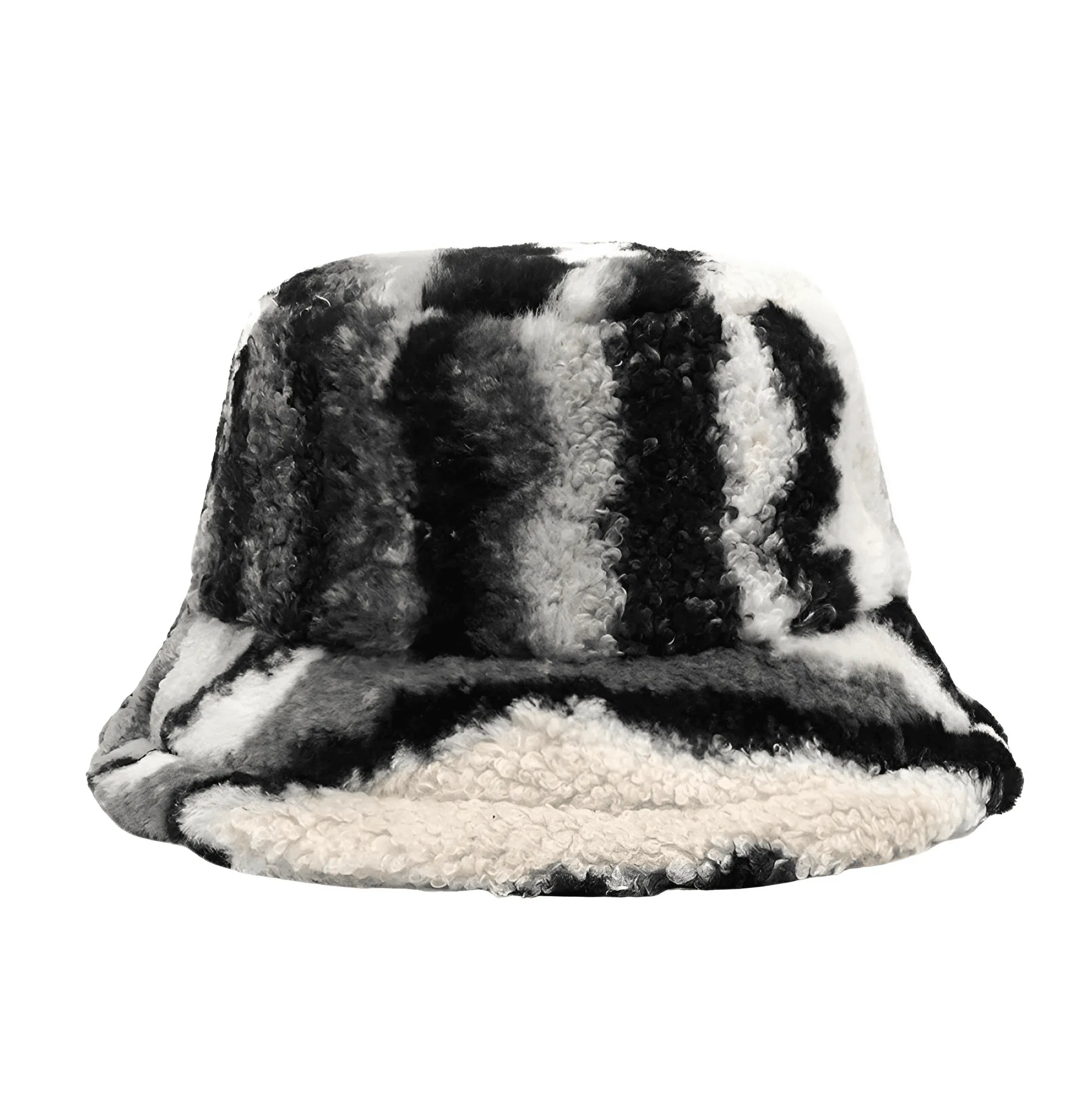 Warm Faux Fur Bucket Hats Women Men Fluffy Thick Faux Rabbit Hair Hats